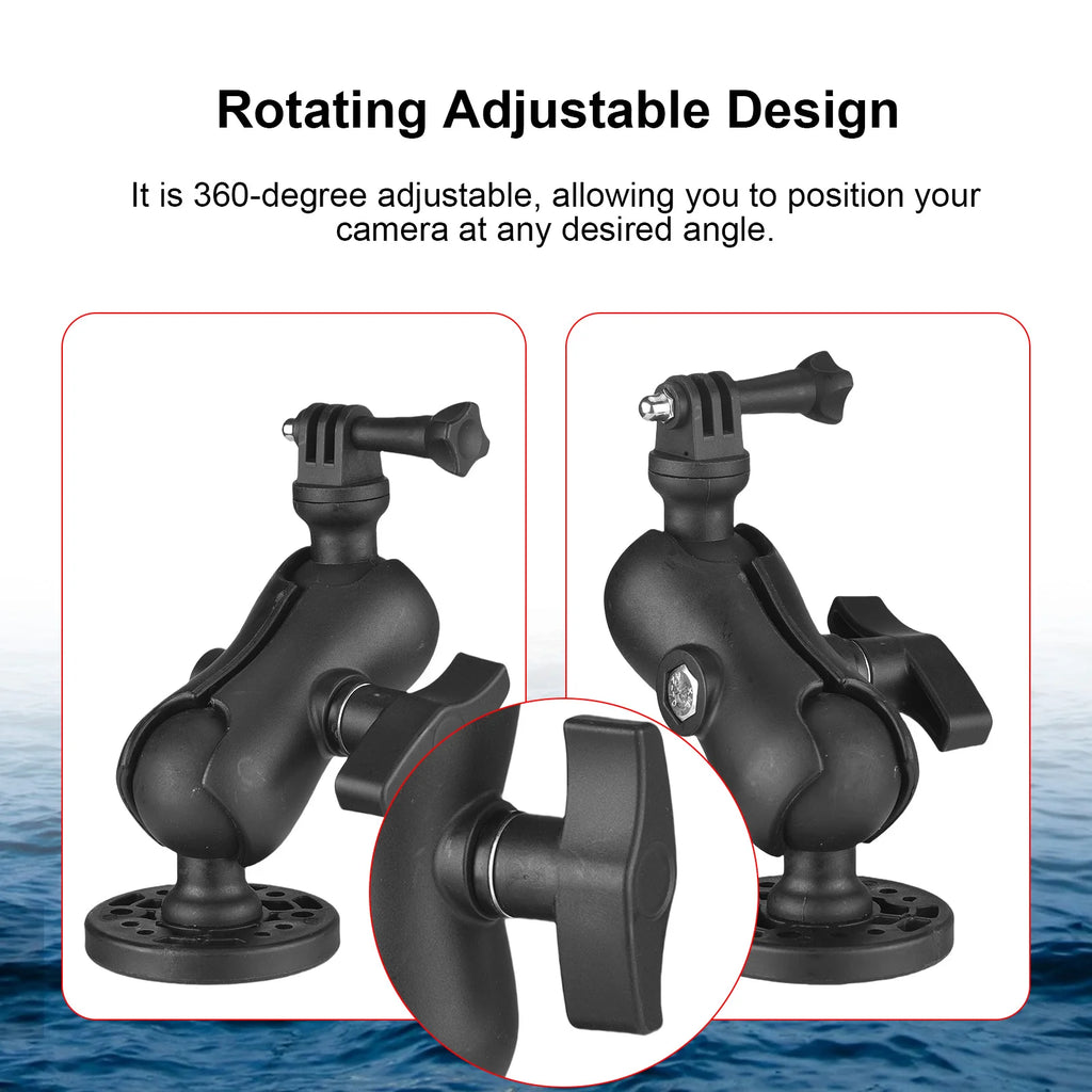 Kayak Camera Mount Kayak Action Camera Mount 360 Degree Adjustable Small Boat Track Cameras Holder Kayak Camera Holder Qme