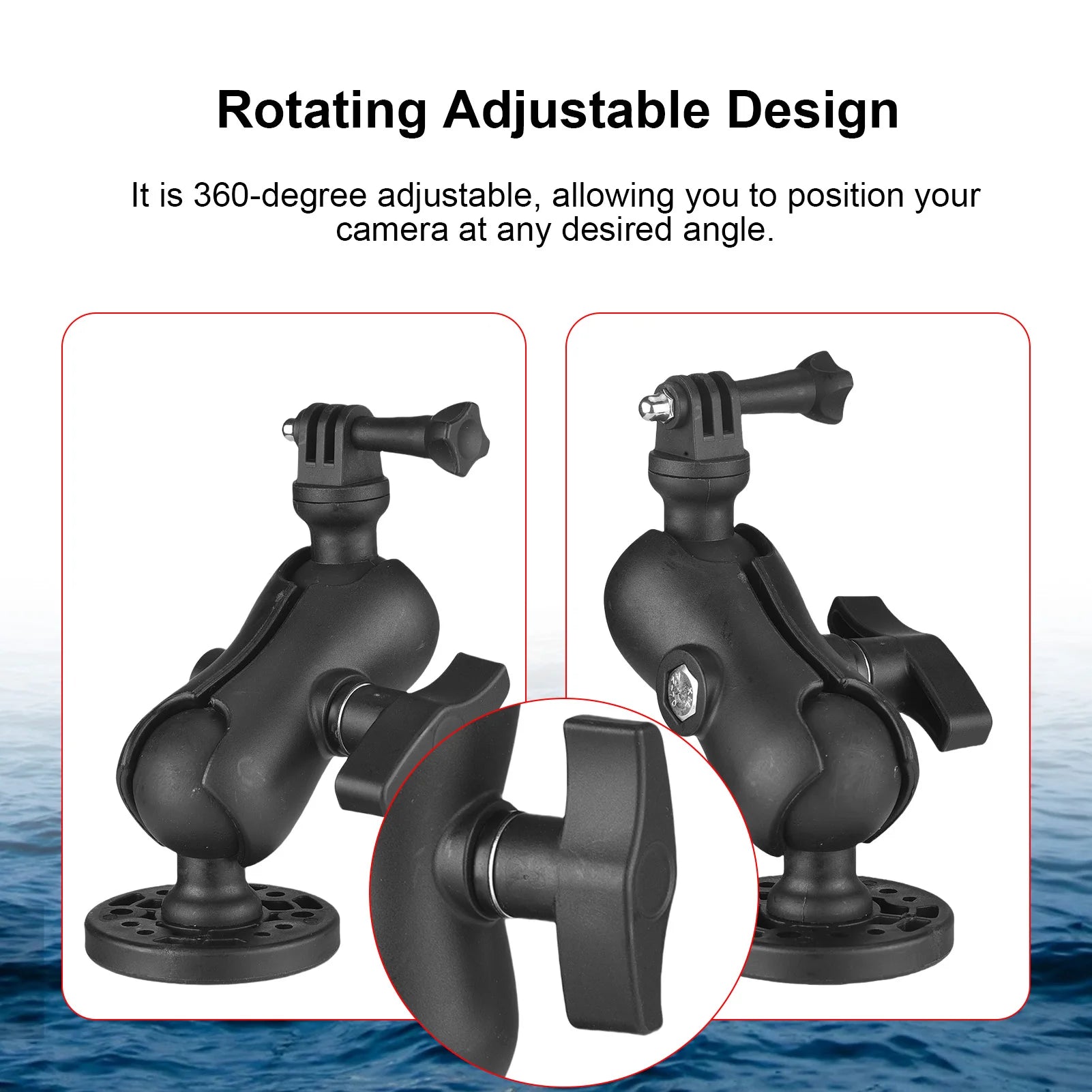 Kayak Camera Mount Kayak Action Camera Mount 360 Degree Adjustable Small Boat Track Cameras Holder Kayak Camera Holder Qme
