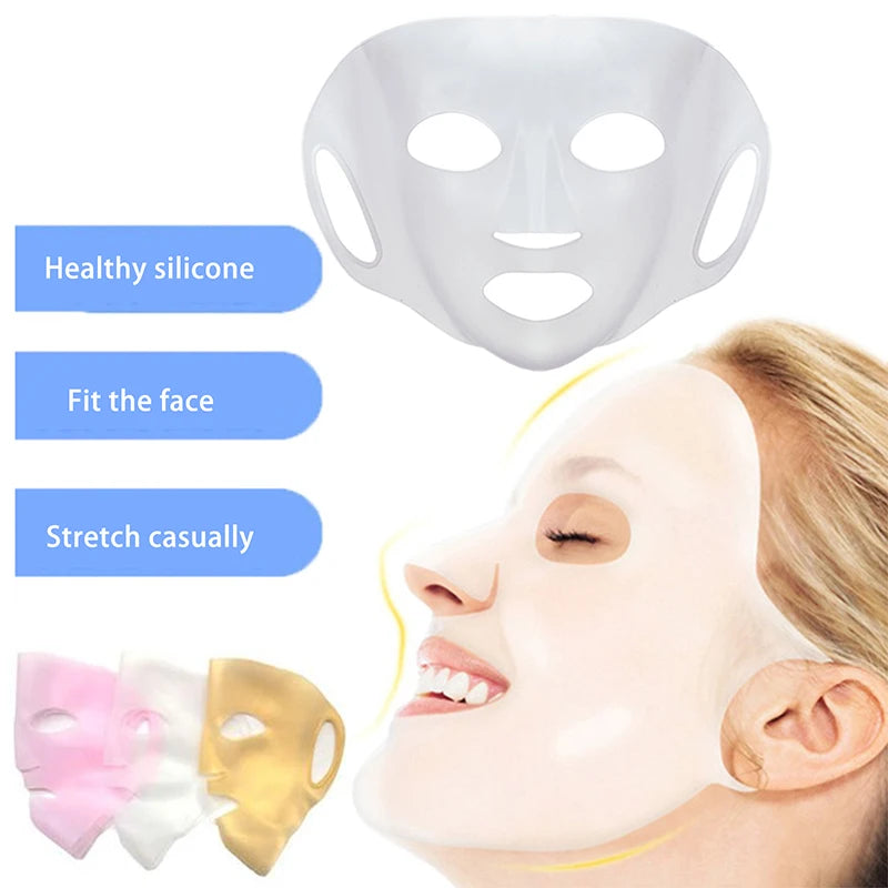 3D Silicone Facial Mask Women Reusable Gel Sheet Ear Loops Lifting Qme