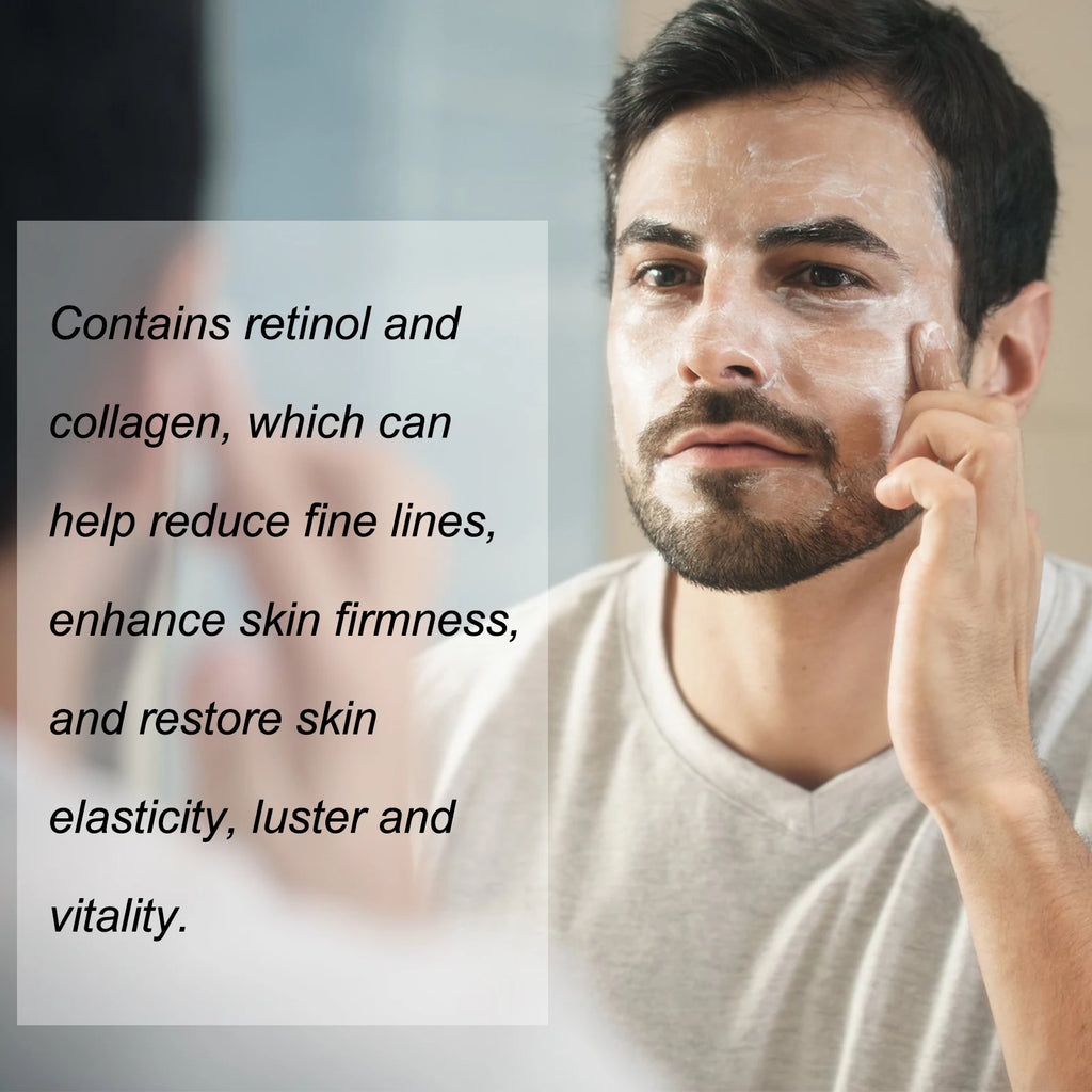 Retinol Face Cream for Men Firming Lifting Brightening Fade Fine Lines Anti Puffiness Moisturizing Nourishing Facial Skin Care Qme
