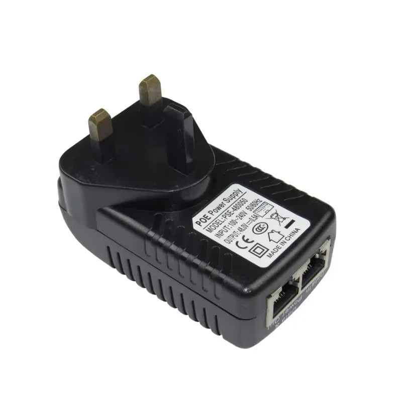 DC48V 0.5A CCTV Active PoE Injector Ethernet Power Adapter for IP Camera Power Pin 4/5(+) 7/8 Compatible with IEEE802.3af Qme
