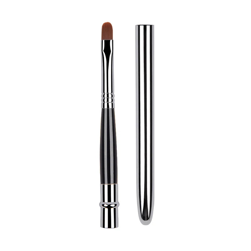 Adjustable Portable Retractable Makeup Brush Eyeshadow Lip Gloss Tool Qme Silver