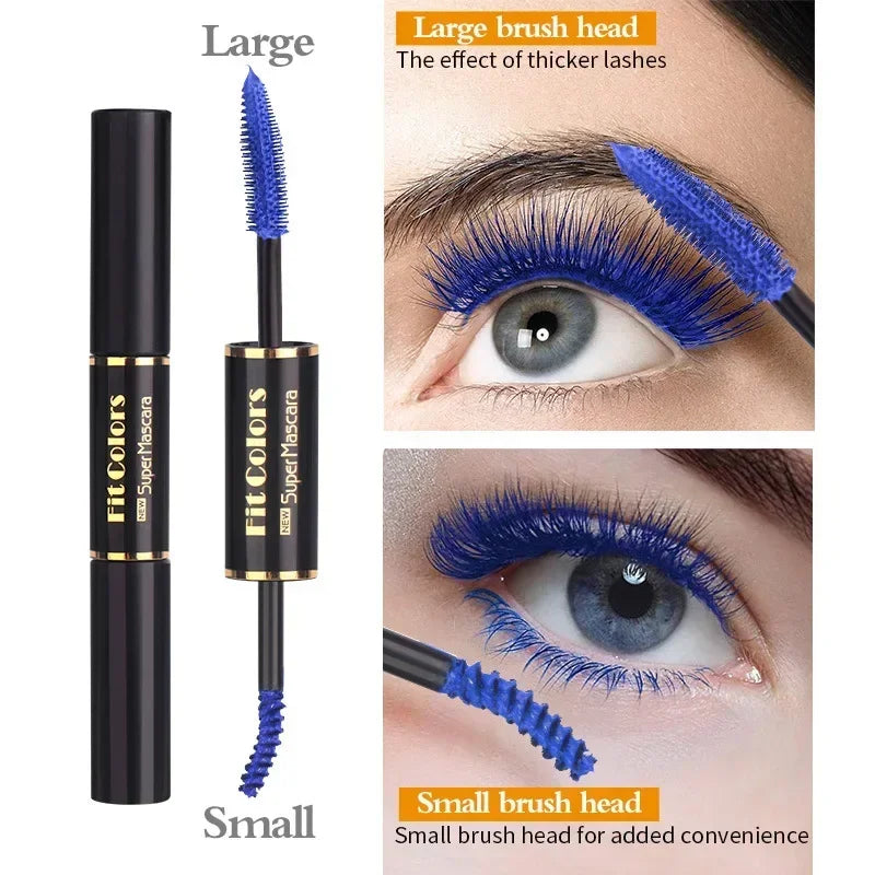 Double Head Colorful Mascara Waterproof Eyelashes Extension Thick Curling Quick Dry Long-lasting Blue Purple White Mascara Qme