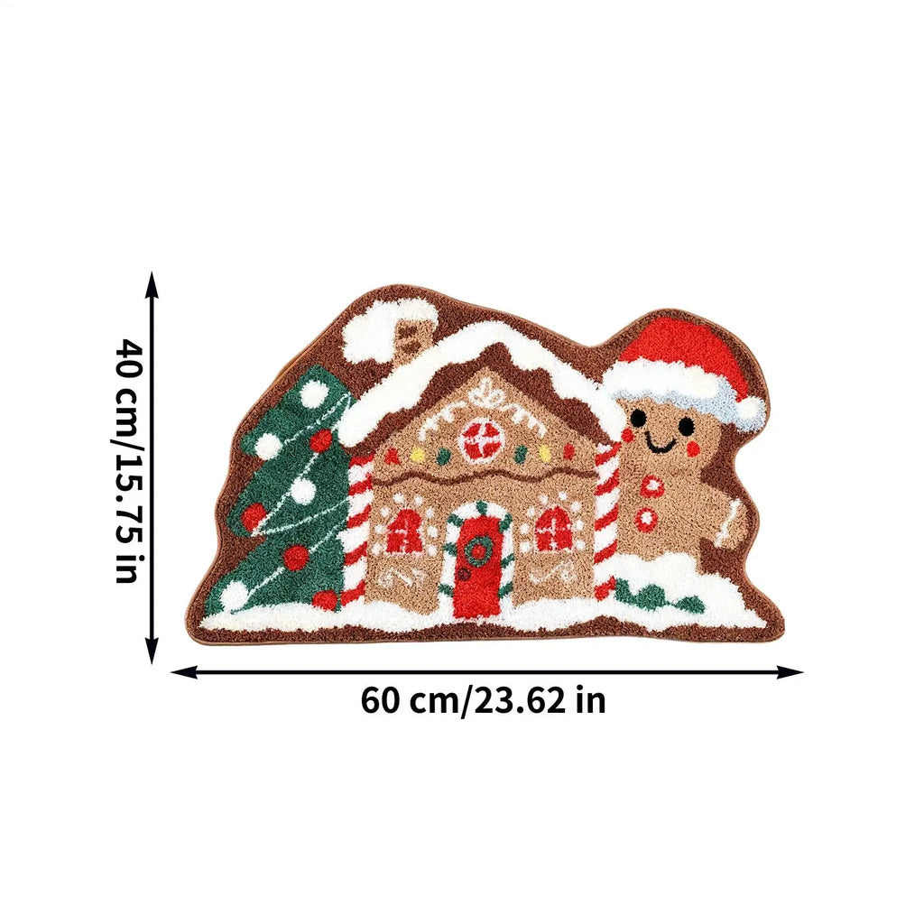 Gingerbread Door Mat 23 6x13 Non Slip Cute Soft Christmas Doormat Qme