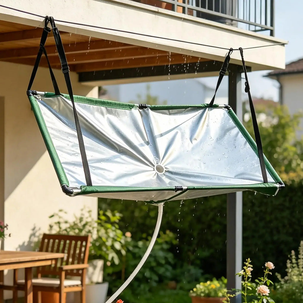 Rain Collector for Garden Water Harvester Cloth with Hose Rain Catcher Filter for Lawn Outdoor Backyard Garden Balcony Camping Qme