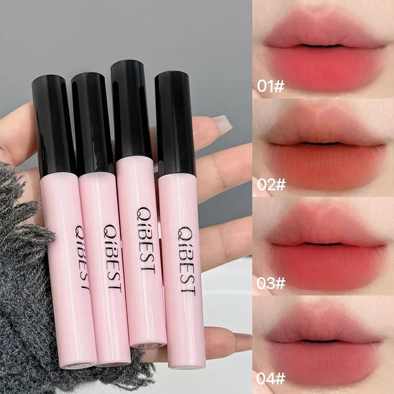 Multipurpose Makeup Set 4PC Liquid Lipstick,1 Pressed Powder,1 Face Blush,1 Eyeliner,1 Mascara,1 Eyebrow Pencil Korean Cosmetics Qme