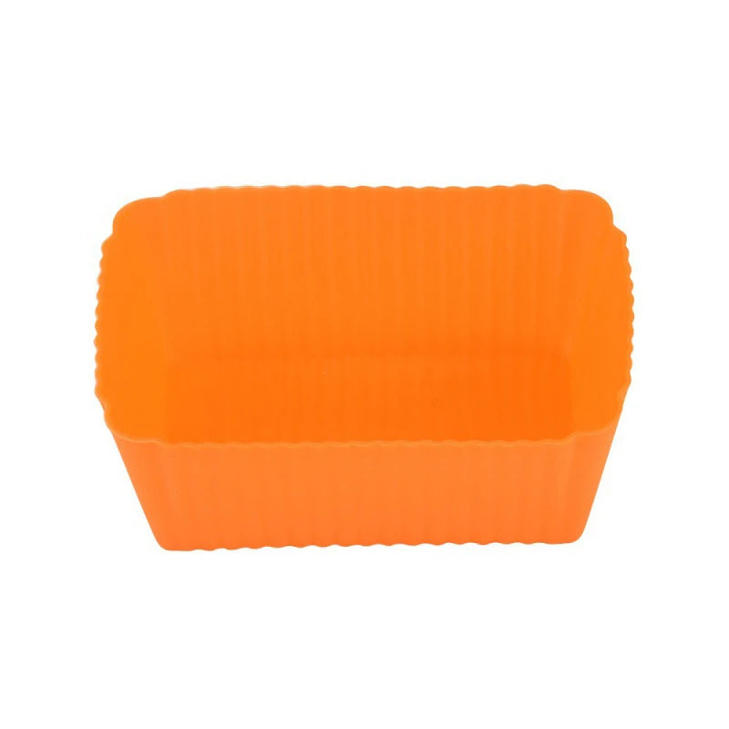 CC115 Silicone Cake Mold Rectang Muffin Cupcake Baking Molds Reusable Qme Orange