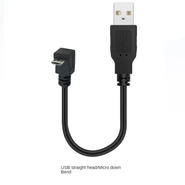 5pcs 0.25m Android Elbow Data Line Up and Down Left and Right Bend Micro USB Android Mobile Phone Line Car Recorder Charging Qme Micro down bend