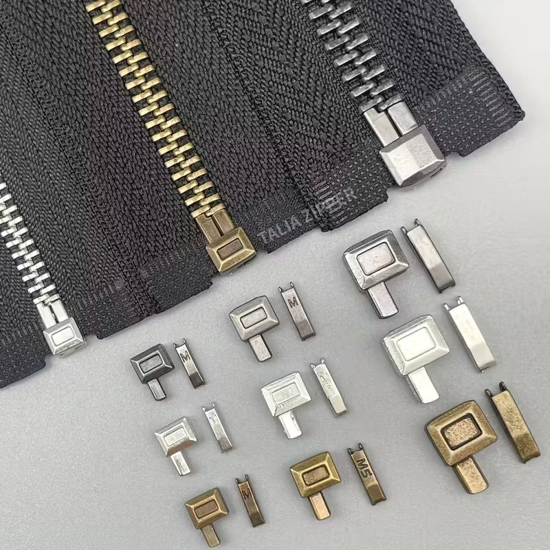 25-Piece Set Premium Metal Zipper Heads Gold Silver Bronze Black - Durable Smooth for DIY Clothing Luggage Repair Qme