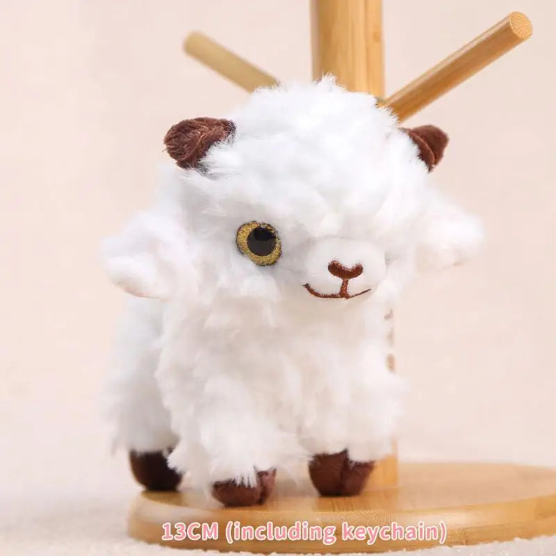Soft Plush Sheep Keychain White Sheep Keychains Mini 3d Animal Key Ring Holder Bag Charms Car Pendants Gift Qme A3 13CM