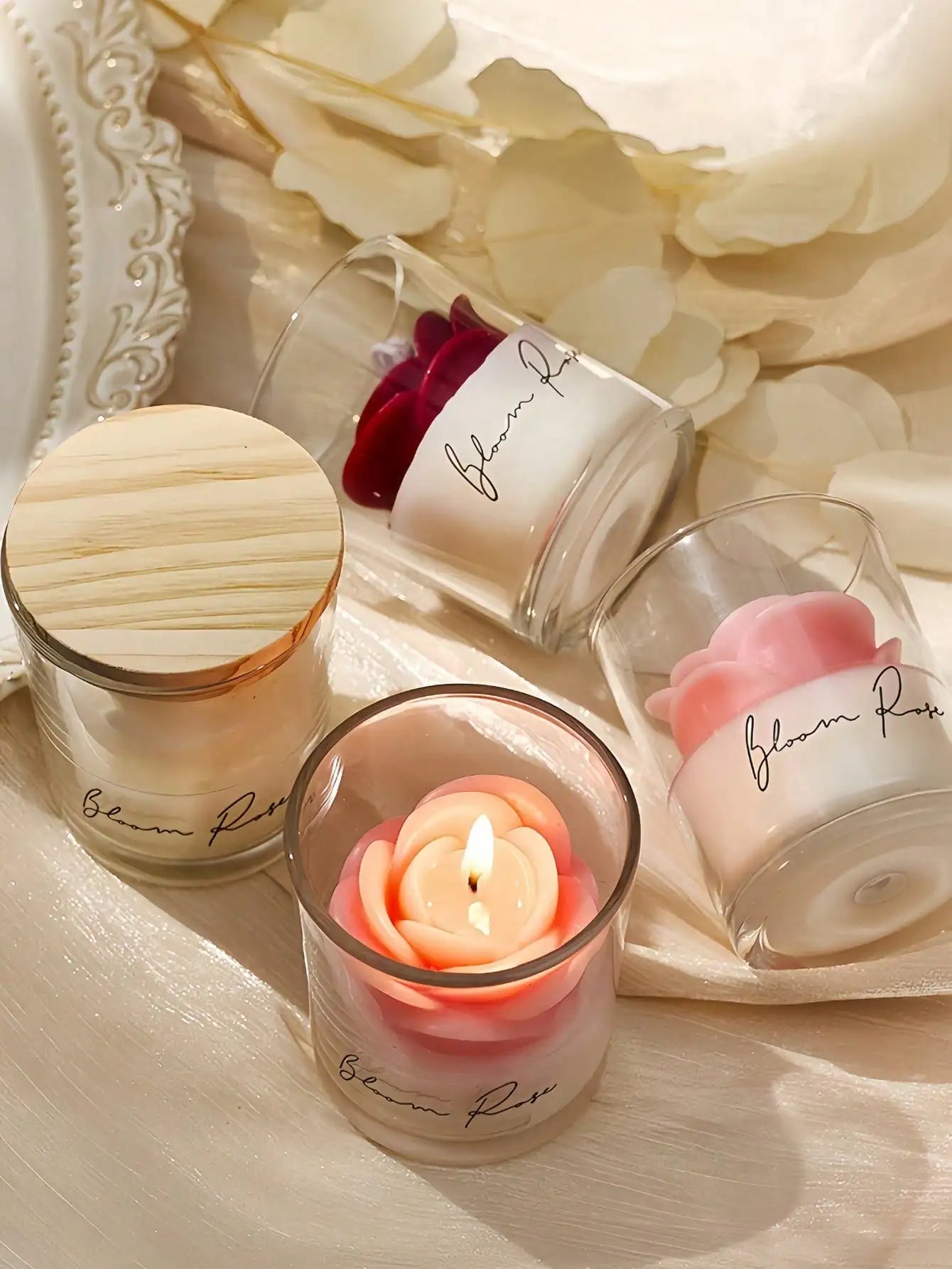 Valentine's Day Best-selling Straight Cup Rose Fragrance Candle Qme
