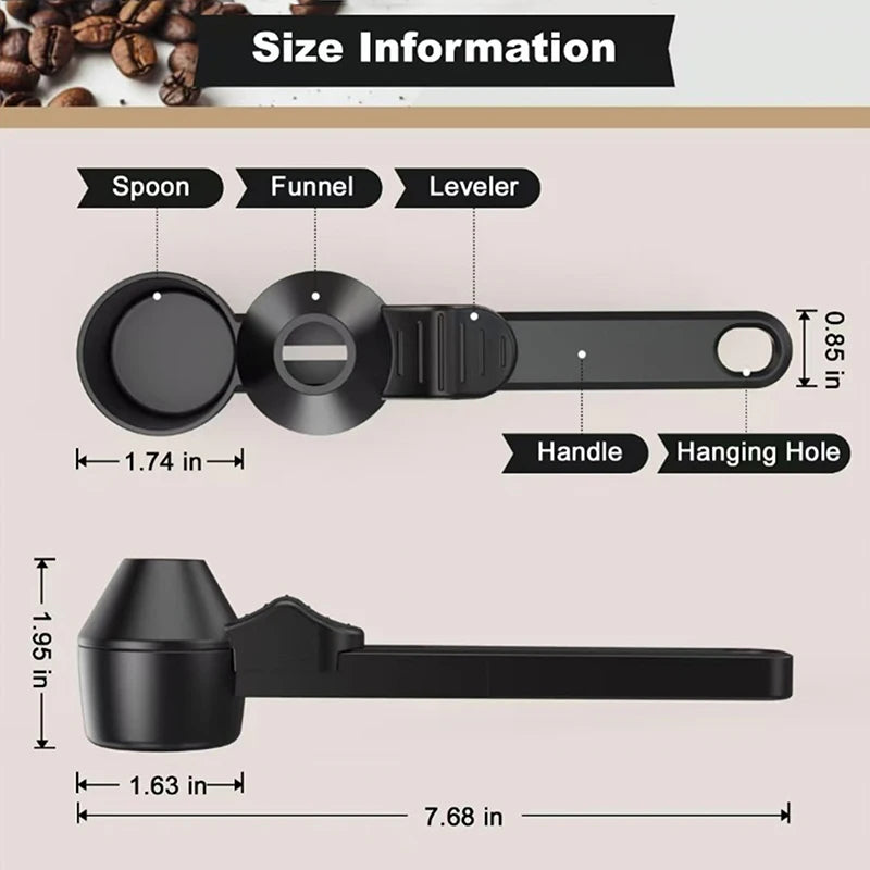 1 Pcs Coffee Scoop With Funnel For Reusable K-cup Coffee Pot 2 Tablespoon Capacity Coffee Measuring Spoon Kitchen Accessories Qme