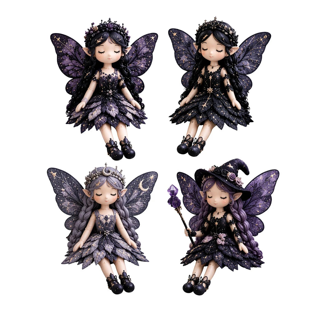 4Pcs Fairy Patchwork DIY Collection Handmade Make Winged Fairies Cloth Figurine Fairy Patchwork Sewing Kit Gift for Craft Lovers Qme D