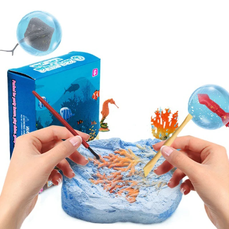 Educational Handmade Toys Ocean Animal Gemstone Dig Kid Qme