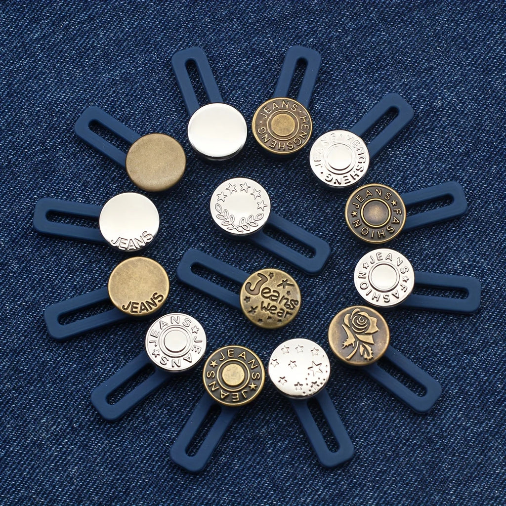 Random style pants - waist expansion gadget for jeans. Elastic waistband adjustment button that can be adjusted by pulling. Qme 5pcs