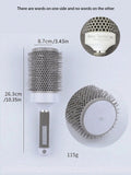 Grey White Barrel Styling Hair Brush Ceramic Aluminum Tube Comb Round Qme 65
