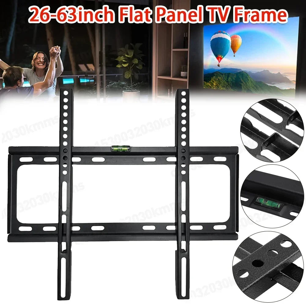 26-63inch TV Support Mount Adjustable Television Mounting Holder with Level Low Profile Flat TV Wall Mount for LCD LED Monitor Qme
