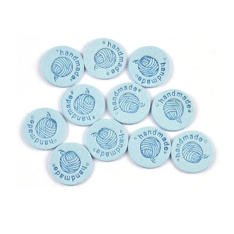 20Pcs 2.5cm Letter Embossed PU Leather Round Labels For Garments Bag Handmade Accessories Sewing Clothes Tags DIY Crafts c4011 Qme 6-20Pcs
