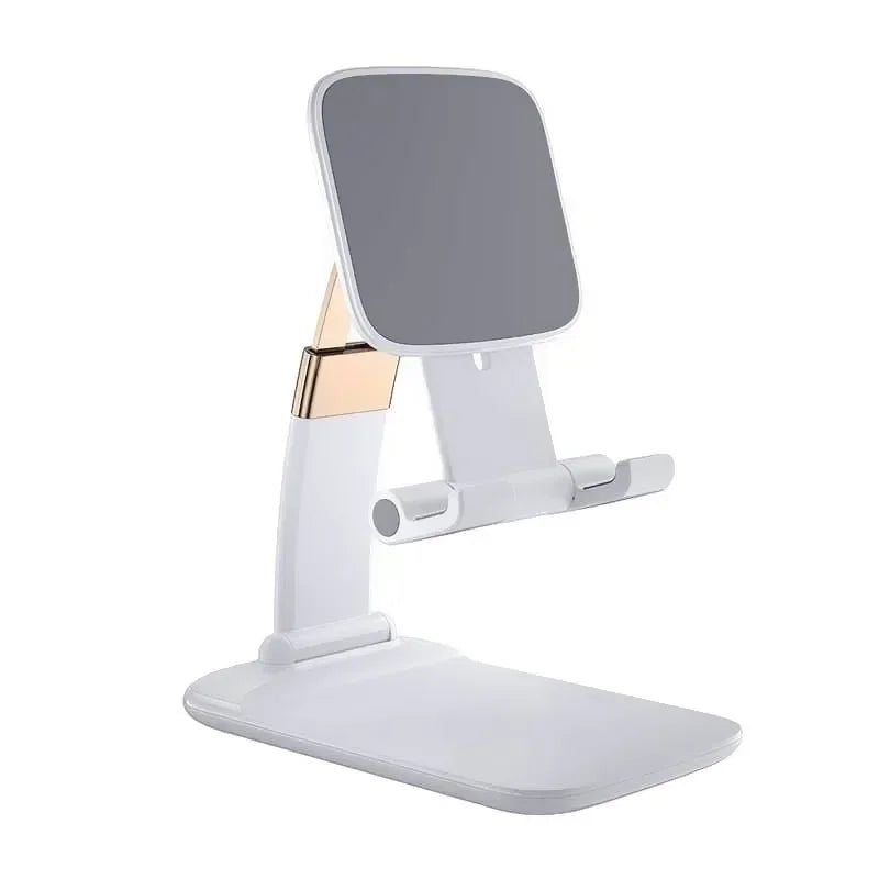 2pcs Adjustable Phone Holder Stand for IPhone 12 Pro Max Samsung Note 20 Ultra IPad Tablet Foldable Metal Holder Desk Stand Qme WHITE