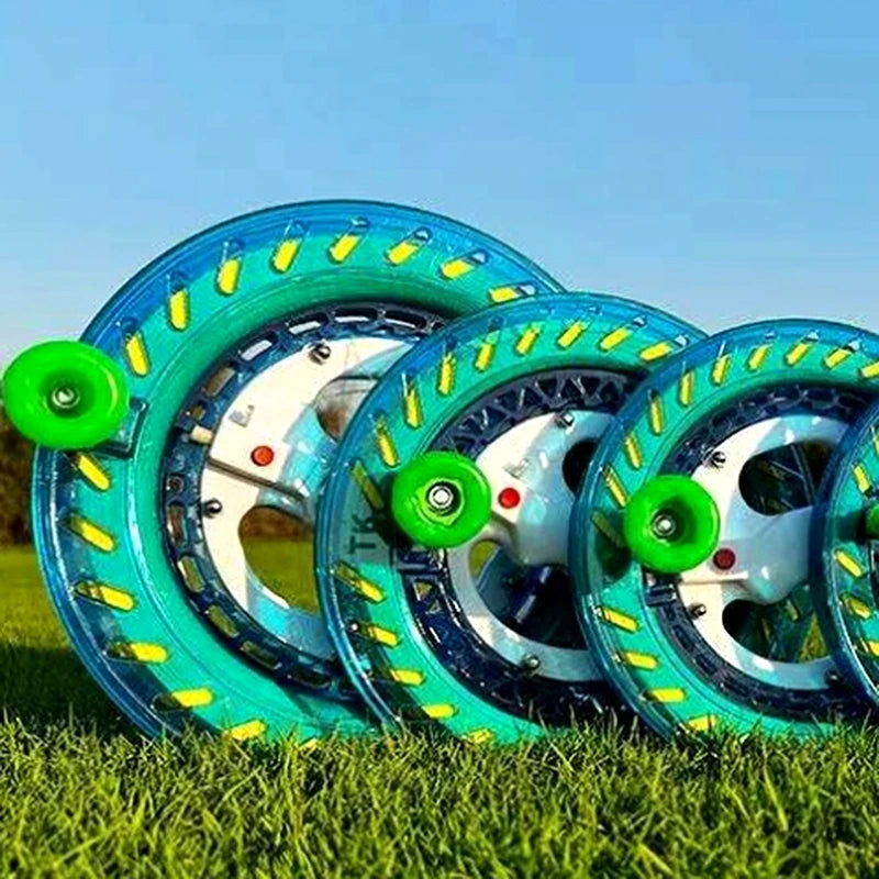 Outdoor Blue Kite Winder 200 300 400M Fire Wheel Handle Line Round Qme
