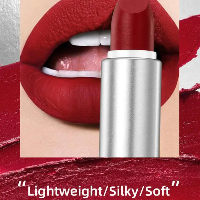 Waterproof Nude Matte Lipstick Non-stick Velvet Lips Liner Pencil Woman Makeup Velvet Rose Red Brown Lip Nude Lasting Lipstick Qme