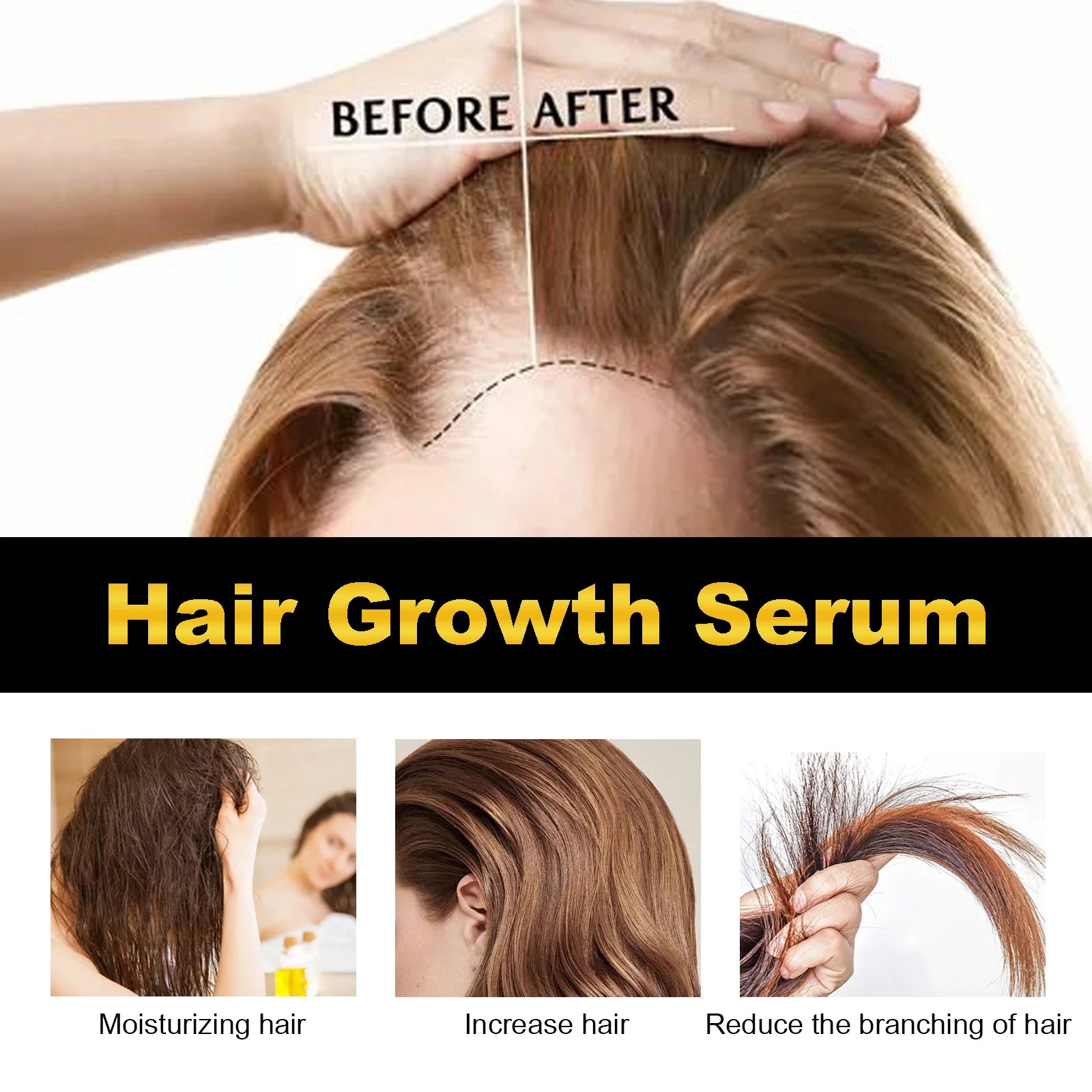 30ml Castor Oil Hair Thickening Essential Oil Nourish Scalp Massage Refreshing Hair Growth Repair Smoothing Hair Care Oil Qme
