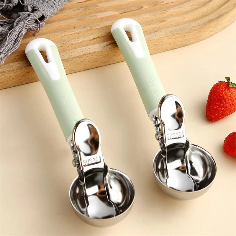 CC11Stainless Steel Ice Cream Scoop Digger Non-stick Watermelon Fruit Qme