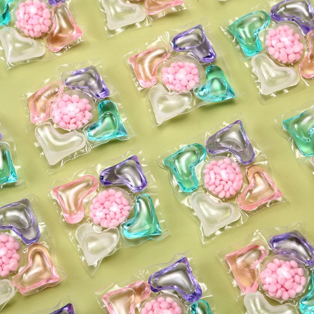 50Pcs 5 in 1 Detergent Liquid Capsule Ball Multi-purpose Strong Detergent Laundry Cleaning Washing Capsules for Home Dormitory Qme