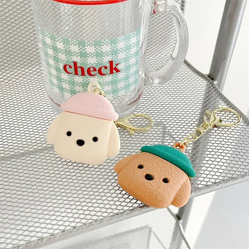 Cartoon Silicone Soft Protective For AirTag Case Locator Tracker Keychain Cover Funny Dog Bear Shape Kawaii Key Ring Qme