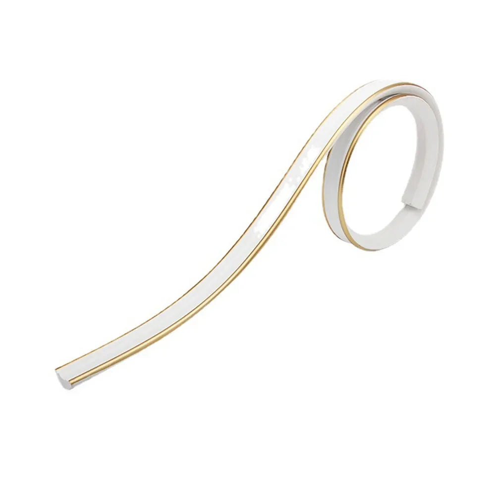 1Meter Wall Trim Line Self-Sticker Wall Skirting Decor Strip Tile Edge Waist Line 3D Wall Stickers Corner Home Wall Decor Qme