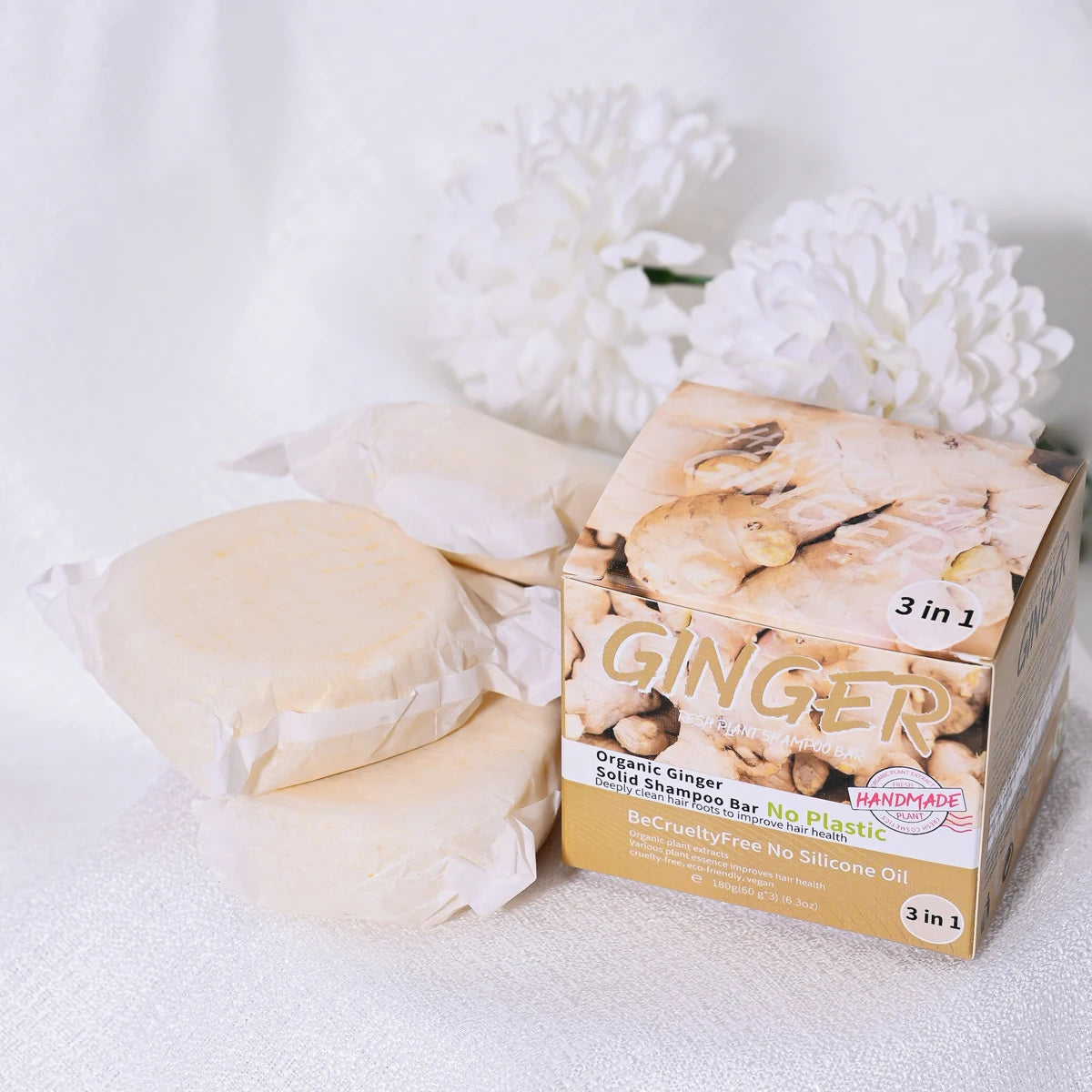 Ginger Shampoo Soap Oil Control Refreshing Solid No Silicone Residue Qme