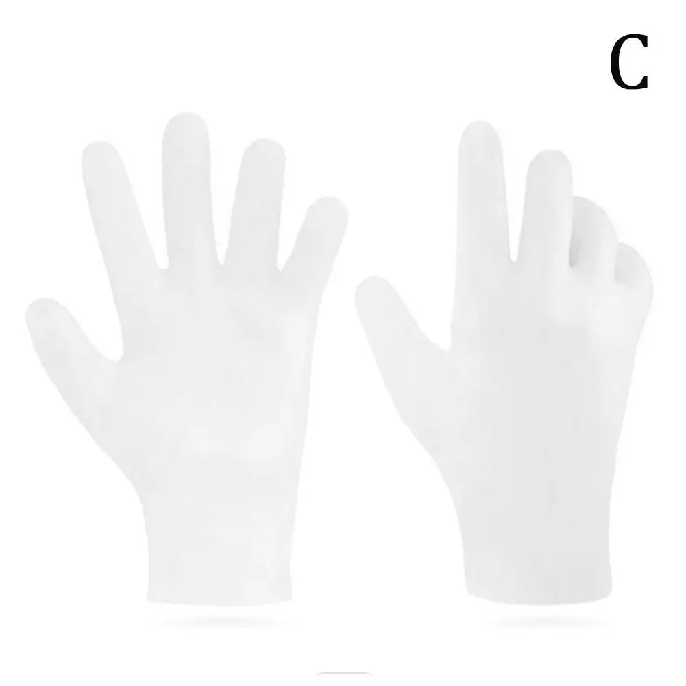 Moisturizing Socks Exfoliating Gel Heel Preventing Dryness Cracked Qme white gloves