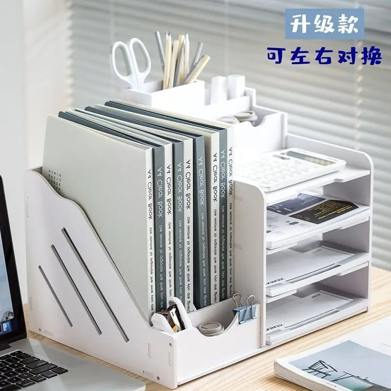 A4 Paper Desktop Storage Rack Multilayer Space-saving Desk Office Qme C