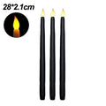 LED Long Candle Flameless Pointed Candle Light Battery Powered Candle Light for Birthday Wedding Dinner Party Decoration Qme StyleE 1Pcs
