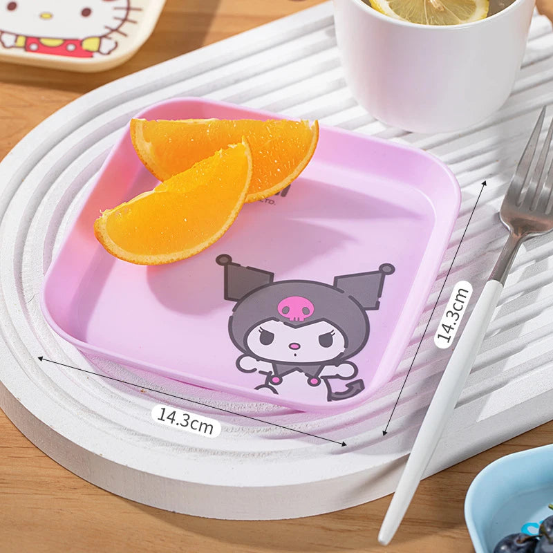Hello Kitty Kuromi Bone Dish Cartoon-themed Household Bone Dish, Fruit Plate, Living Room Trash Dish Qme