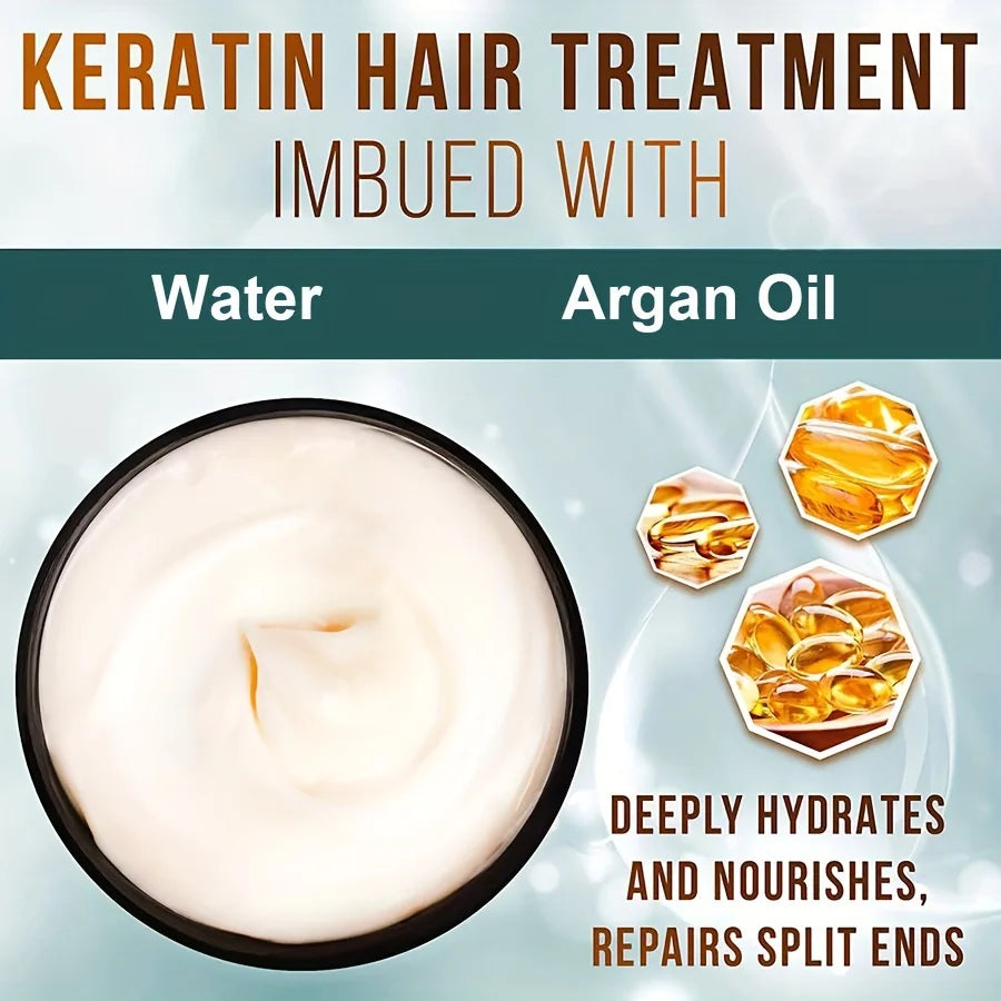 GZE Vitamins Keratin Hair Mask Deep Conditioner - Biotin Protein with Castor Oil Repair for Dry Damaged and Color Treated Hair Qme
