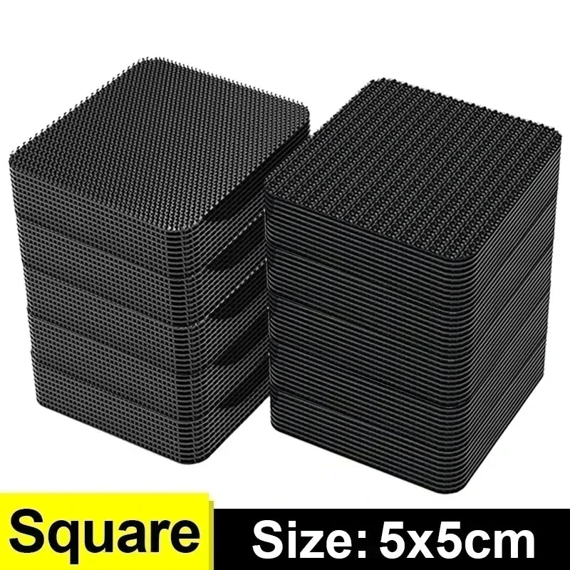 100/2pc New Carpet Fixing Stickers Double Faced High Adhesive Car Carpet Fixed Patches Home Floor Foot Mats Anti Skid Grip Tapes Qme Square 2pair 4Pcs
