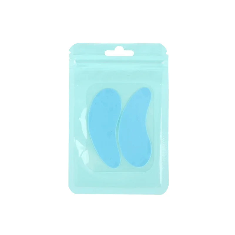 Reusable 1Pair Eye Pads Silicone Stripe Lash Lift Eyelash Extension Qme Blue China Mainland
