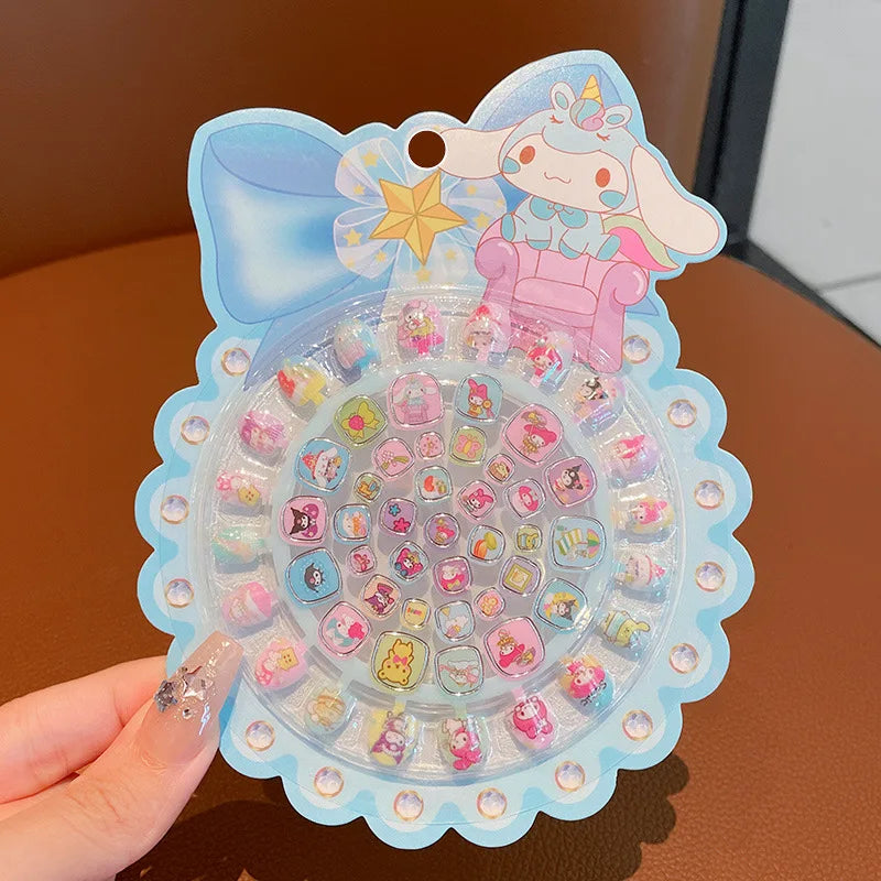 Hello Kitty Kuromi Nail Stickers Non-toxic, Odorless, Nail Art Stickers, Cartoon-themed with Pre-applied Adhesive, Toy Stickers Qme 1