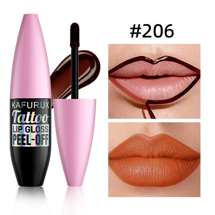 7 Waterproof Lip Liner Peel Off Tint Long Lasting Matte Gloss Red Qme 206