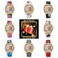 2 Pcs Surprise Mystery Watch Box Blind-Fashion Flowers Female Watch Leather Bracelet Arabic Dial Wrist Watch Random Color Qme Watch blind box