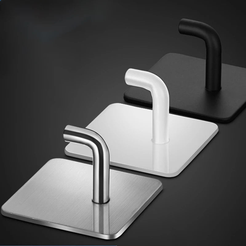 Adhesive Hooks Wall Racks Clothes Behind Bathroom Doors Stainless Qme