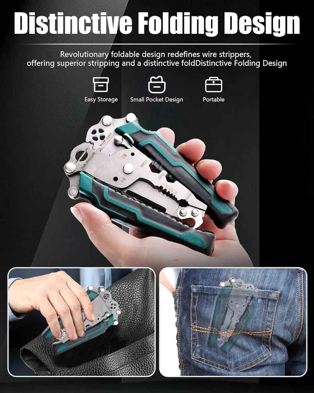 18 in 1 Multifunctional Foldable Wire Stripper Crimper Cable Cutter Pliers for Cutting and Pulling Wires Cable Scissors Qme