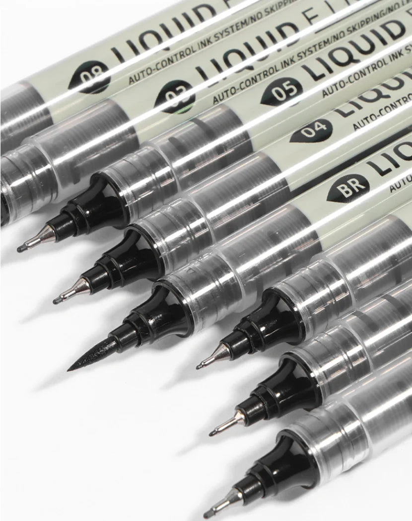 Micron Fineliner Pens - Archival Black Ink Pens - for Writing or Drawing for Artists, Crafters & DIY Gifts Projects - 8 Count Qme