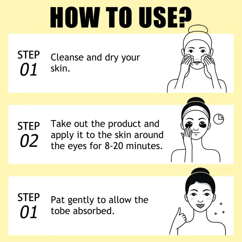 Eye Repair Mask - Repairs Dark Circles, Puffy Eyes, Refreshes, Revitalizes, Reduces Travel Fatigue, and Reduces Wrinkles, 60 Pieces (1 Pack) Qme