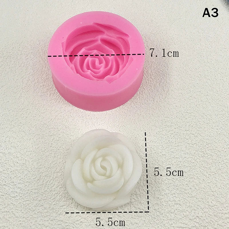 3D Beautiful Roses Silicone Mold DIY Chocolate Cake Fondant Wedding Qme A3