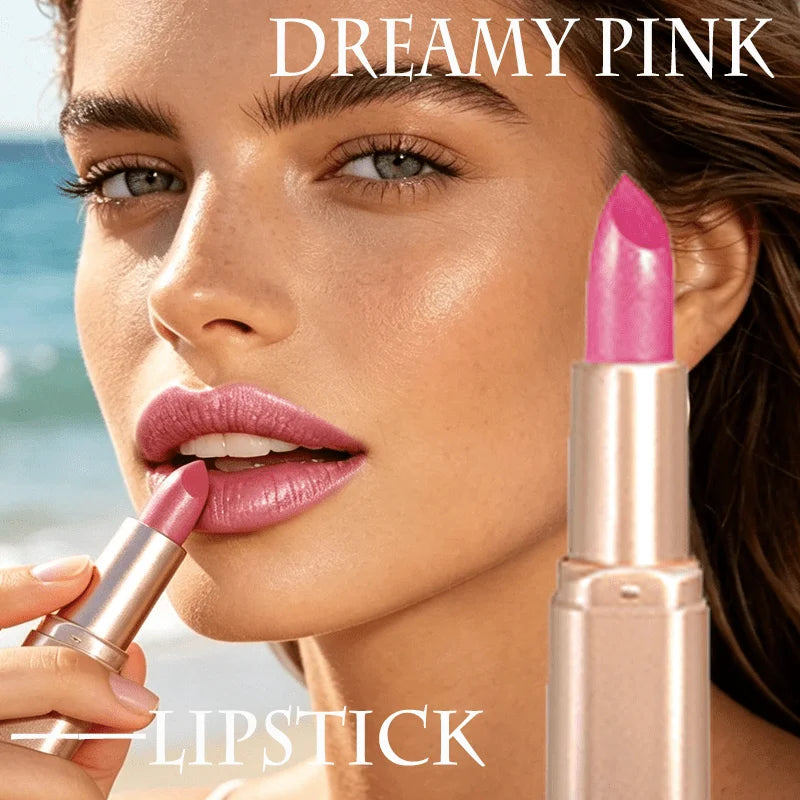 Glitter Pink Lipstick Pearlescent Shimmer Glow Rich Payoff Waterproof Qme
