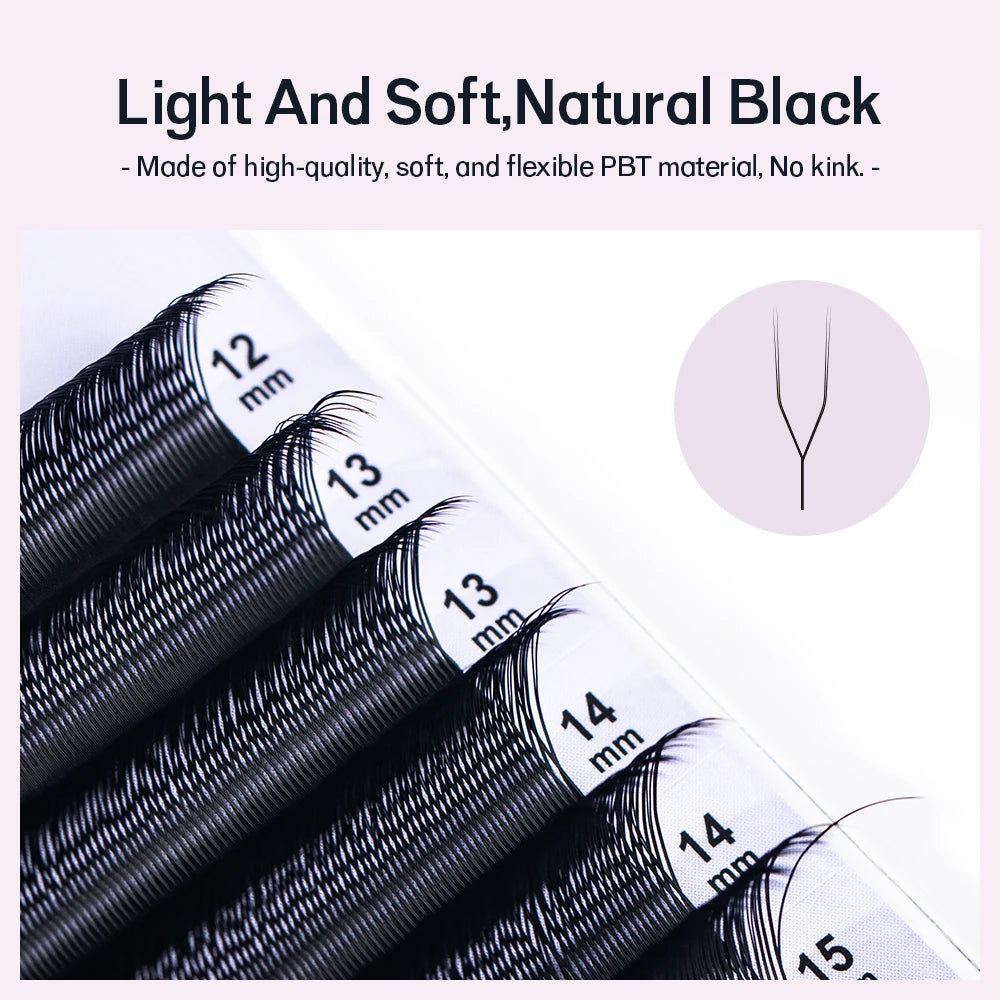 NATUHANA U-shaped YY Parallel Flower Fake Eyelash Cosplay Double Tips Qme