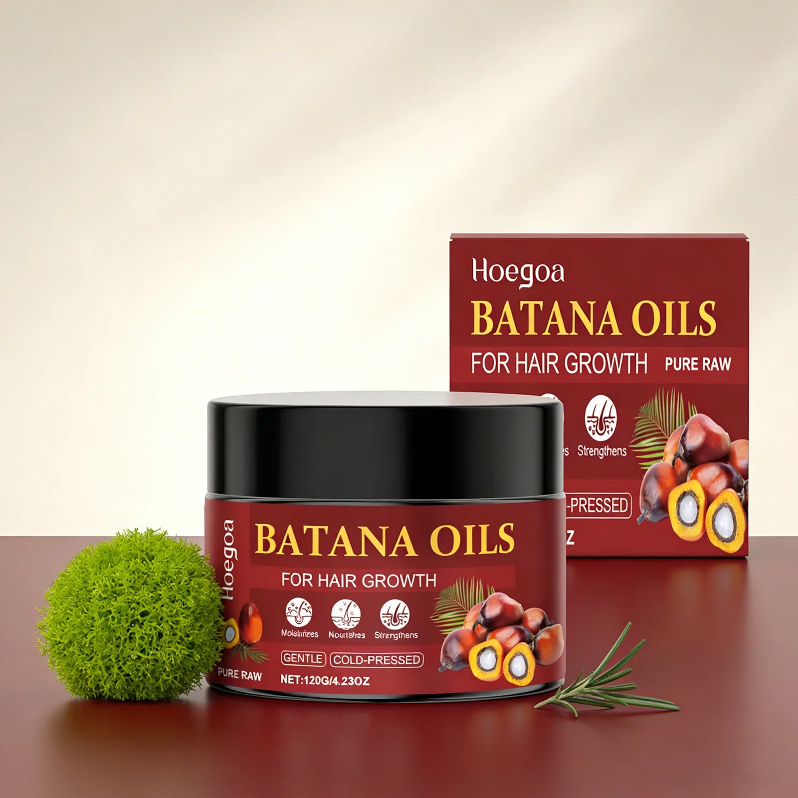 Batana Hair Care Oil Repair Damaged Strengthen Roots Anti Hair Loss Breakage Smooth Non-greasy Health Hair Regrowth Serum 120g Qme