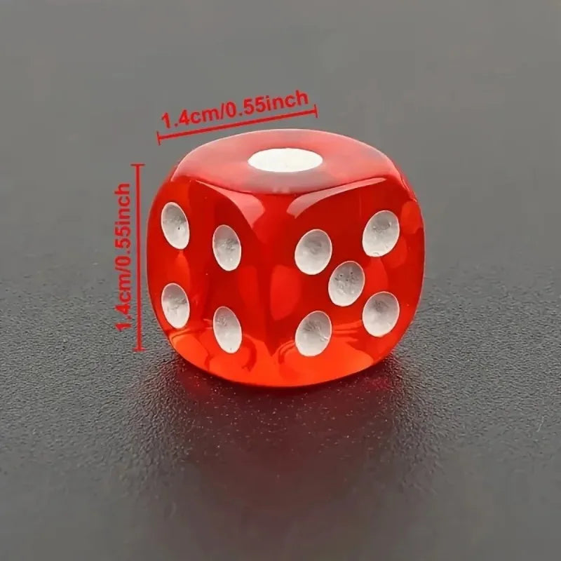 Boxed 9 pieces, 14mm in size, transparent boxed dice, throwing dice, sieve for dice Qme